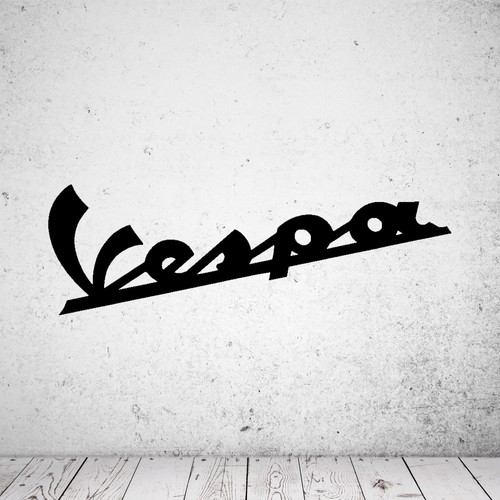 Adesivo murale scritta vespa - murale,