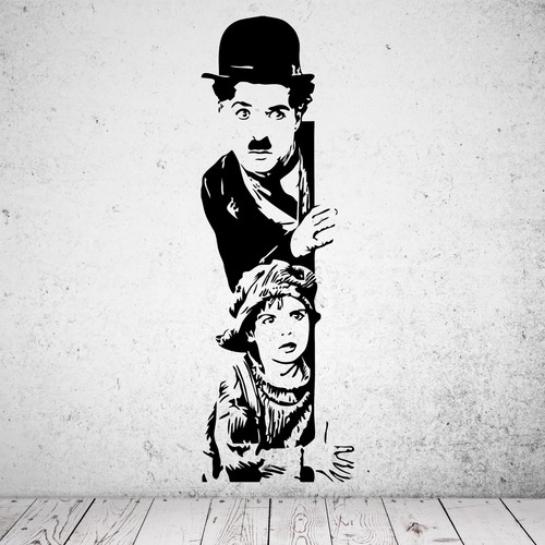 Adesivo murale charlie - charlie, chaplin
