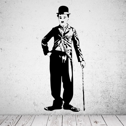 Adesivo murale charlie chaplin - adesivo,